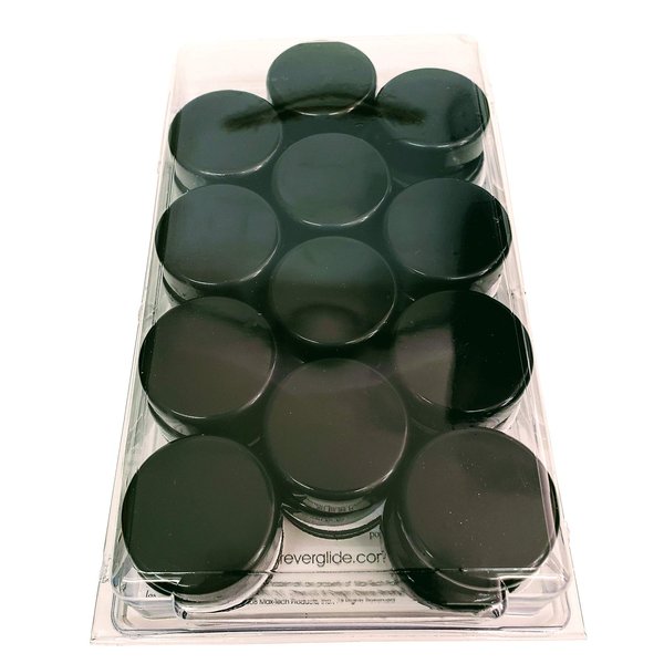 Forever Glides Wrought Iron Patio Furniture Feet Cap Glides and Outdoor Table and Chair Leg Floor Protector Pads - 1-1/4 Inch - 24-Pack - Black