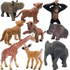 Gemini&Genius Wild Animal Toys for Kids, 9 Pcs Jungle Animal Baby Toy Figures, Toy Gifts for Kids, Wildlife Toys Perfect Cake Toppers for Baby Shower, Soild Plasitc and Well Designed Animal Figurines