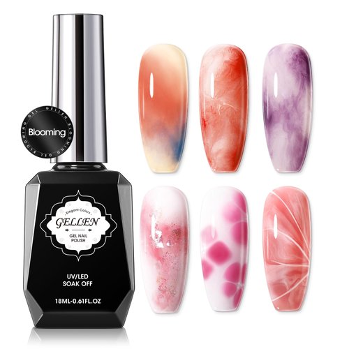 Gellen Blooming Gel - 18ml Clear Blooming Nail Polish Soak Off UV Gel for Spreading Marble Effect,Nail Art Gel Christmas DIY Salon Manicure Design Home