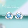 Clover Stud Earrings,925 Hypoallergenic Sterling Silver Earring for Sensitive Ears, Blue Cubic Zirconia,Ideal Gift for Women,Girl,Kids.