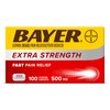 Bayer Extra Strength Aspirin 500 mg, Pain Reliever and Fever Reducer, Head, Muscle, Minor Arthritis, Back, Tooth, and Menstrual Pain, 100 Coated Tablets