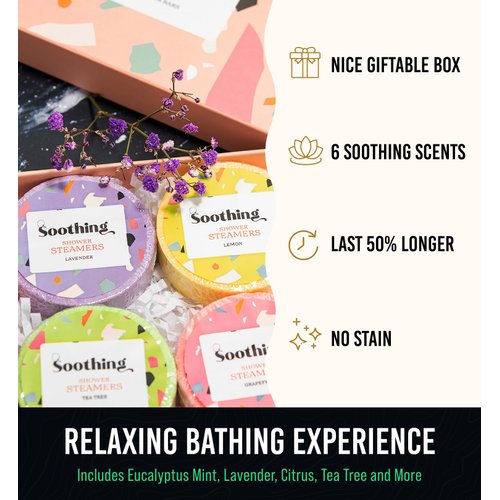 Shower Steamers Aromatherapy w/Essential Oils - Very Refreshing Shower Tablets - Luxury Spa Gift for Teacher, Mom, Women, Men, Birthday