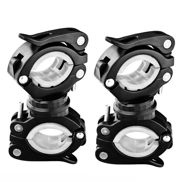 Vonpri [2 Pack] Flashlight Holder, Mount Bicycle Mounting Bracket Flashlight Holder Torch Clip 360º Rotation (White)
