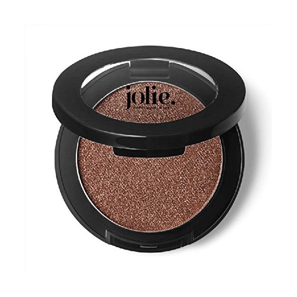 Jolie Silky Molten Pressed Powder Eyeshadow, Ultra Blendable Metallic Shimmery Finish - Pink Bronze