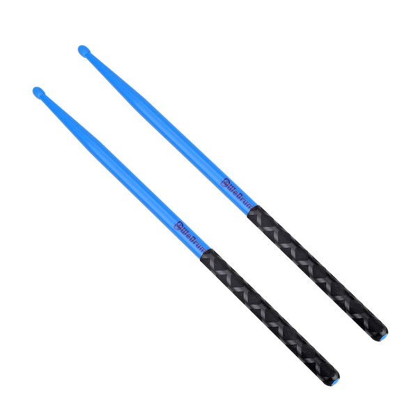 5A Nylon Drumsticks for Drum Set Light Durable Plastic Exercise ANTI-SLIP Handles Drum Sticks for Kids Adults Musical Instrument Percussion Accessories Blue