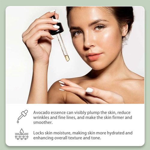 Organic Avocado Face Serum - Avocado Serum For Face Anti Aging With Hyaluronic Acid Serum - Face Serum For Women Moisturizing, Anti Aging Serum, Facial Serums To Plump, Firm Skin And Oil Control