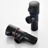 DOITOOL 2PCS Copper Bathroom Angle Stop Valve Water Shut Off Valve for Shower Flow Control Valve Bathroom Toilet Kitchen Sink (Black and Red,Black and Blue)