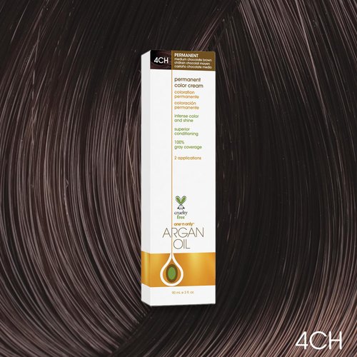 One-n-Only Argan Oil Demi-Permanent Color Cream - 4CH Medium Chocolate Brown Hair Color Unisex 3 oz