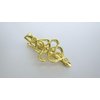 Small silver gold metal viking celtic alligator hair clip for fine thin hair (Primary color: Silver, Clip quantity: 2 Clips)