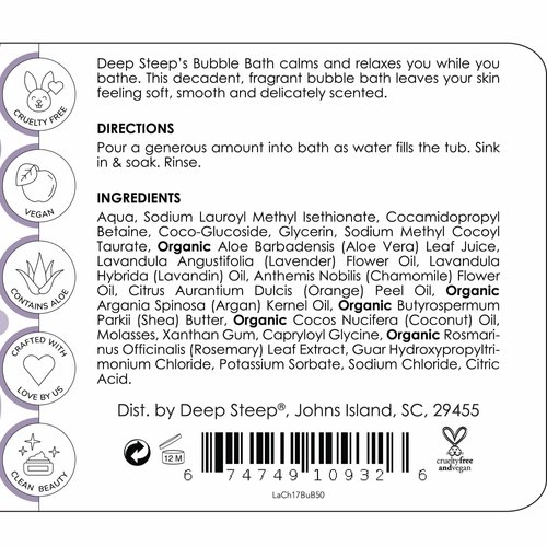 Deep Steep Bubble Bath, Lavender Chamomile, 17 Ounces