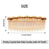 2 Pcs Thickened Hair Comb with 23 Teeth, Women Hair Comb Accessories, French Hair Side Combs Twist Decorative Comb Hair Clips Bridal Wedding Veil Teeth Hair Combs for Girls Women (Black + Brown)