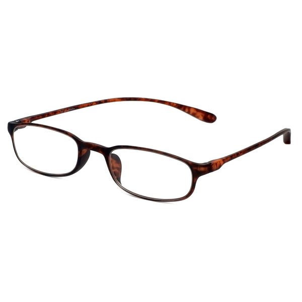Calabria 718 Flexie Oval Reading Glasses +4.00 Tortoise Men/Women Bendable One Power Readers Flexible Durable TR90 Frame