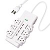 E-Macht Power Strip Surge Protector with Rotating Outlets 6 ft Long Extension Cord Mountable Swivel Power 6 AC Outlets+4 USB Ports, 1020J 15A 1875W,for Home, Office, Room