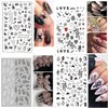 Snake Nail Art Stickers Decals Black Skull Goth Nail Decals Nail Art Supplies 3D Gothic Punk Horror Nail Stickers Designer Nail Accessories Charms Nail Designs for Acrylic Nail Art Decoration (8 Pcs)