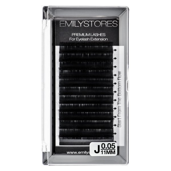 EMILYSTORES Lash Extensions 0.05mm Thickness J Curl 11mm Length Light-weight Volume Eyelashes For Eyelash Extensions(0.05,J,11mm)