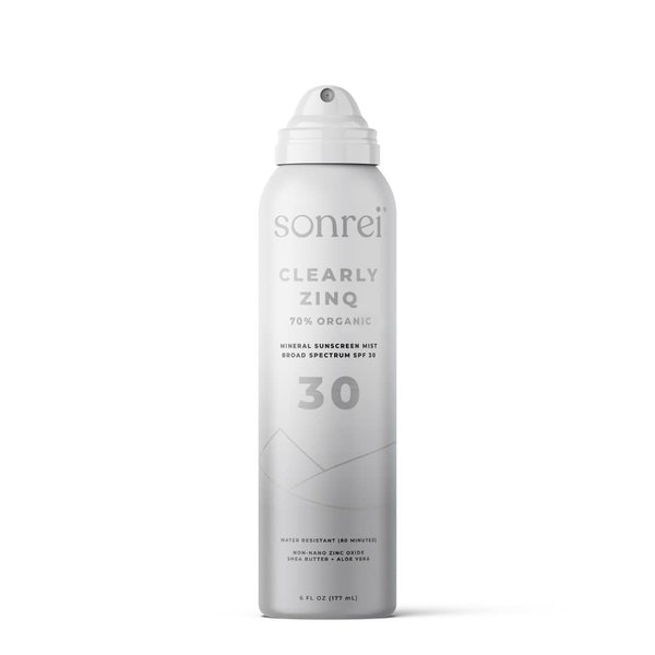 Sonrei Clearly ZinQ™ Mineral Sunscreen Mist | SPF 30, Broad Spectrum, Transparent | Vegan, Reef Safe, Non-Greasy | Ideal for Face & Body (6 Fl Oz (Pack of 1))