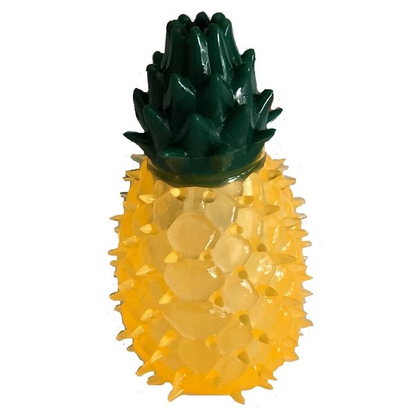 Vibrant Life Playful Buddy Dog Toy Pineapple Shape Squeaker Sound, Light Chewers, Small Dog Toy