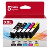 PGI-280XXL CLI-281XXL Ink Cartridges Compatible for Canon Ink 280 and 281 Cartridges for Canon tr8620a Ink cartridges to Use with TR8620 TR8520 TR8600 TS9521C TS702a TS9520 Printers (5 Packs)