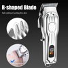 Gegong Professional Hair Clippers for Men, Cordless Hair Trimmer Kit, LCD Display Hair Cutting Set, Wireless Barber Clippers, Rechargeable Haircut Machine for Family (Silver)
