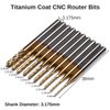 Genmitsu 40pcs End Mills CNC Router Bits, 1/8" Shank CNC Cutter Milling Carving Bit Set Including 2-Flute Flat Nose & Ball Nose, Nano Blue Coat & Titanium Coat, MC40A