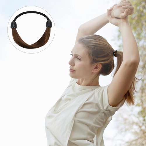 FRCOLOR 6pcs Wig Hair Ties Faux Wig Hair Elastic Rope Ring Ponytail Holders Hair Ropes Hairpiece Hair Accessories for Women Girls