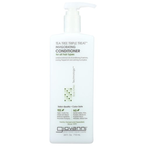 Giovanni Cosmetics Tea Tree Triple Treat Invigorating Conditioner, Sulfate Free, 24 Fluid Ounces (Pack Of 3)
