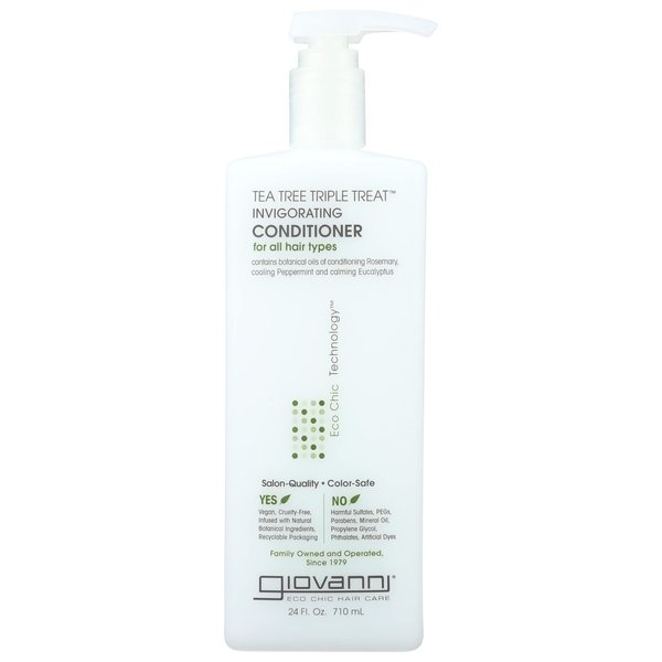Giovanni Cosmetics Tea Tree Triple Treat Invigorating Conditioner, Sulfate Free, 24 Fluid Ounces (Pack Of 3)