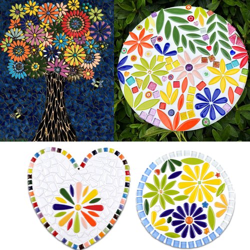 EDFLIFE Glazed Ceramic Tiles for Crafts, Tear Drop Porcelain Mosaic Tiles for Crafts, 1.1LB Leaf Petal Tiles for Mosaic Art Projects and Outdoor Decorations (Drop Mixed)