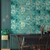 funlife 50Pcs Peel and Stick Kitchen Backsplash, Self-Adhesive Waterproof Tile Stickers, Retro Wall Decals for Home Bathroom Laundry Room Decor, 5.9"x5.9" Turquoise Marble