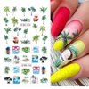 MAIOUSU STORE Nail Art Stickers, 12 Sheets Summer Palm Tree Water Transfer Nail Decals Nail Stickers with Assorted Patterns Coconut Tree Tropical Style Ocean Beach Design DIY Nail Art Decoration 25