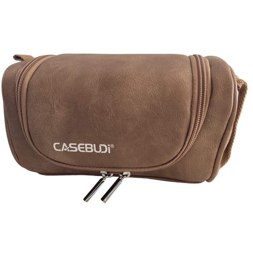 CASEBUDi Ski and Snowboard Goggle Case | Holds all types of Goggles (Tan Vegan Leather)
