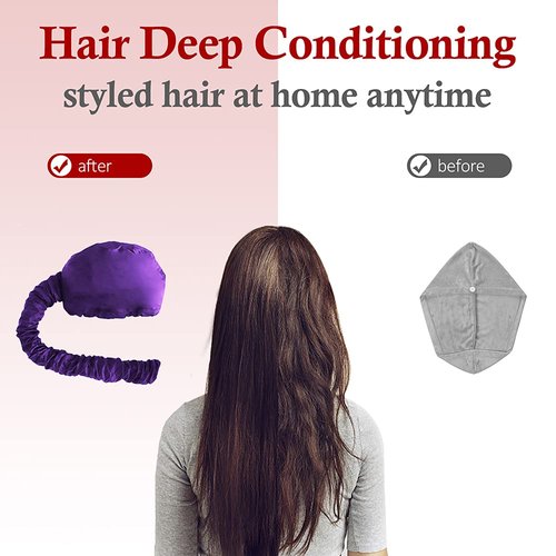 Frclona Hair Dryer Bonnet - Upgraded Bonnet Hair Dryer with Longer Extended Hose for Easy Styling, Curling and Deep Conditioning, Purple, One Size Fits All