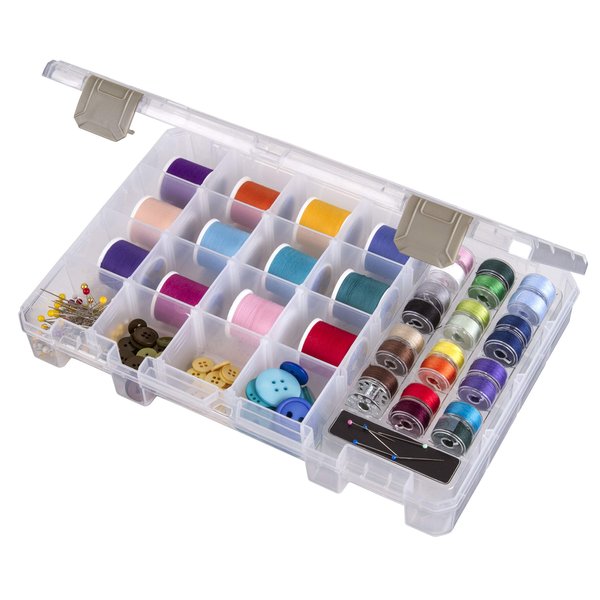 ArtBin 6911AB Sew-Lutions Bobbin/Supply Box Sewing Organizer, [1] Plastic Storage Case, Clear