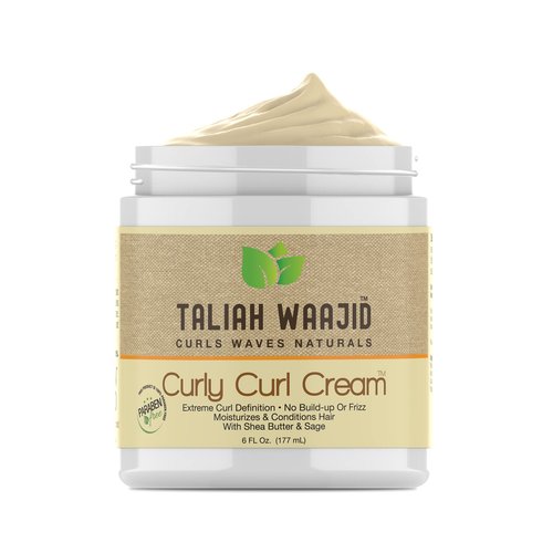 Taliah Waajid Curls Waves Natural - Curly Curl Cream | Extreme Curl Definition Hair Styling Gel | No Build-up or Frizz | 100% Paraben Free | Shea Butter & Sage - 6oz