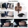 Kwak's Headrest Waist Cushion Set, Maybach Design S Class Super Soft Car Headrest Pillow Lumbar Support Fraud Suede Cover PP Cotton Filling Cushion (Brown)