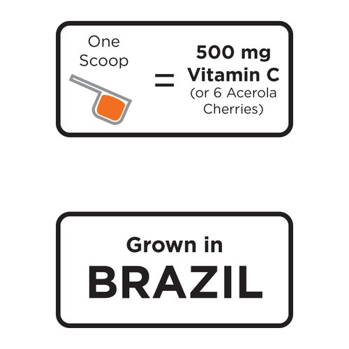 KOYAH - Organic Acerola Powder: Freeze-Dried, 100% Pure, 500 mg Natural Vitamin C per Scoop, Whole-Food, Non-GMO, Vegan, 60 Servings, Made from acerola Cherries Grown in Brazil