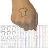 T-Shirt Laundry Outline Temporary Tattoo Water Resistant Fake Body Art Set Collection - Black (One Sheet)