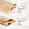 Hair Extensions, REECHO Blonde Clip in Hair Extensions 24" Thick Long Loose Waves hair extensions HE002 Invisible Lace Weft Natural Soft Hairpieces for Women – Platinum Blonde