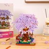 NEWABWN Cherry Blossom Bonsai Tree Mini Micro Building Set, Japanese Sakura Tree House Model Sets for Adults, Flowers House Mini Bricks Building Kit, Creative Gift Toys for Kids 12-14 (2200PCS)