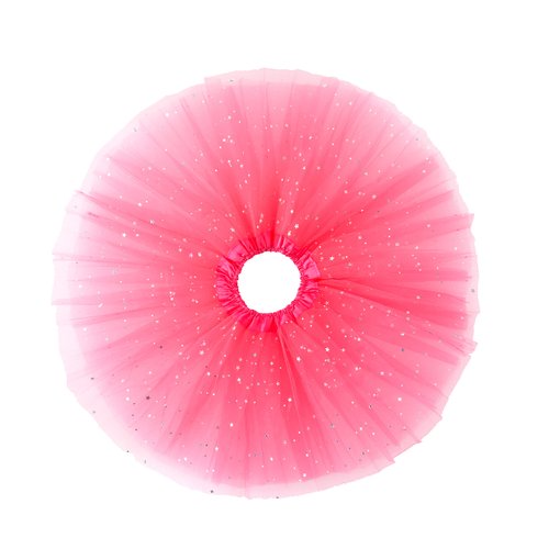 Jastore® Girls Layered Stars Sequins Tutu Skirt Princess Ballet Dance Dress (Peach Pink)