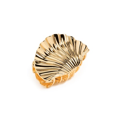 LELET NY Women's Glossy Shell Claw Clip, Gold, 1 Count