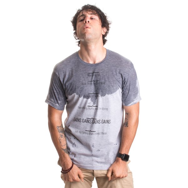 Ann Arbor T-shirt Co. Workout Sweat Progress Marker | Funny Weight Lifting Work Out Fitness T-Shirt-(Adult, L) Sport Grey