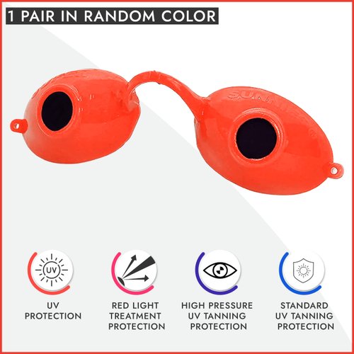 Super Sunnies UV Eye Protection, FDA compliant Individual Tanning Bed Goggles Eyeshields, Random Color, FDA Compliant