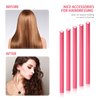 Syhood 30 Pieces Flexible Curling Rods Twist Foam Hair Rollers Soft Foam No Heat Hair Rods Rollers and 1 Steel Pintail Comb Rat Tail Comb for Women Long Short Hair(9.45 x 0.55 Inch,Rose Pink)