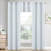 NICETOWN Kitchen Blackout Tiers Curtains Valances - Energy Efficient Kitchen Window Grommet Curtain Panels for Short Basement Windows for (2-Pack, W42 x L24 inches, Greyish White)