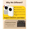 Phomemo 3 Roll D30/D35 Adhesive White Continuous Thermal Label Paper 1/2 in X 20 Ft (15mm X 6m) Black on White, for Phomemo D30/D35 Label Maker for Home Office School Organization, Gift for Decoration
