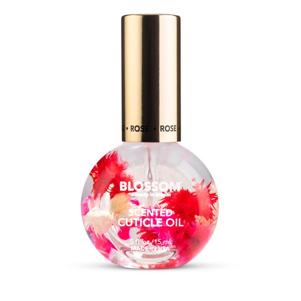 Blossom Hydrating, Moisturizing, Strengthening, Scented Cuticle Oil, Infused with Real Flowers, Made in USA, 0.42 fl. oz, Rose