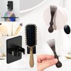 Curly Hair Brush Comb Holder, Curl Defining Brush Comb Cleaner Tool, 2 Pcs Comb Holder and 1pcs Comb Cleaner Tool, Comb Holder No-Drill, Suitable for Most Combs, for Home Or Salon Use. (black)