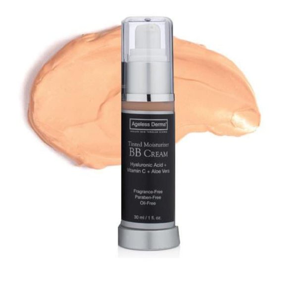 Ageless Derma BB Cream Tinted Moisturizer with Hyaluronic Acid and Vitamin C … (Light)