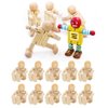Wood Robot Figures Unfinished Wooden Peg Dolls, 10Pcs People Shapes Figures for DIY Painting Arts Crafts, 4.3x2.6x1.6in Mini Unfinished Doll Bodies Paintable Wood Peg Bodies Figure